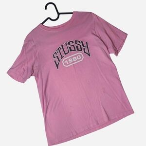 Stüssy Woman's Tee in Pink with Logo